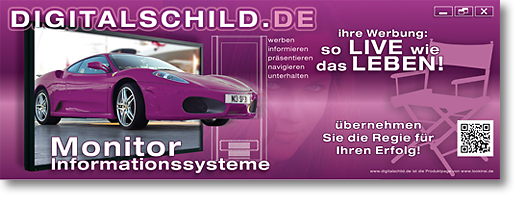 Monitorwerbung Bildschirmwerbung Schaufensterwerbung - digitale Monitor Werbesysteme - Mainz, Mannheim, Wiesbaden, Köln, Frankfurt, München